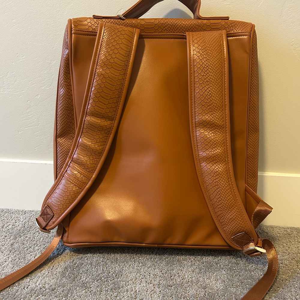 Brown Leather Backpack - Structured Bag - image 3